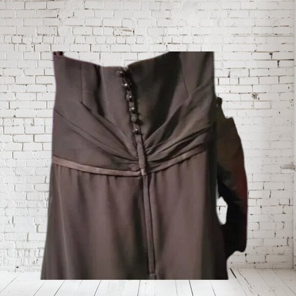 Jordan Strapless Formal & Shawl Plus SZ 18 Formal Prom Black Gown Chiffon - Picture 6 of 7